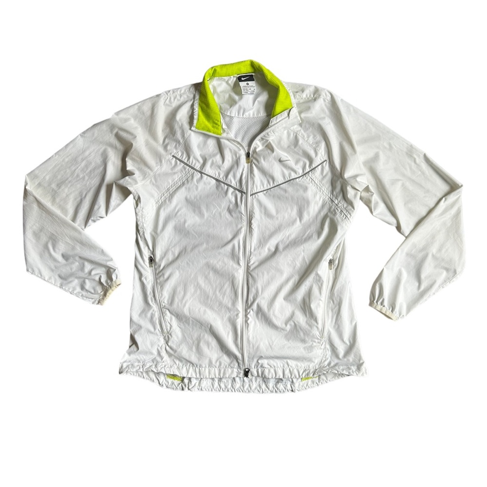 Nike Jacket Womens Medium Full Zip White Long Sleeve Outdoor Lightweight